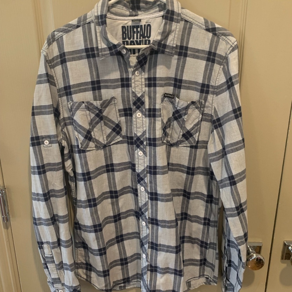 Buffalo David Britton Mens Long Sleeve Button Down Shirt L